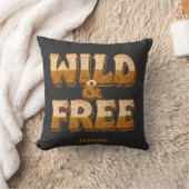 Wild and Free - レトロ70年代グルービータイポグラフィ クッション (ブランケット)
