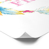 Wild and free feather bead watercolor art poster ポスター (角)