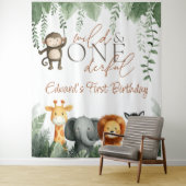 Wild And Onederful Jungle 1st Birthday Backdrop タペストリー (インサイチュ)