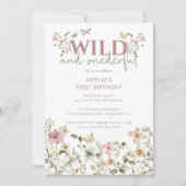 Wild and Onederful Wildflower 1st Birthday 招待状 (正面)