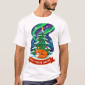 Wild and Peaceful Christmas Fox Design Tシャツ (正面)