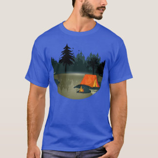 wild and romc camping with campfire romance funny tシャツ