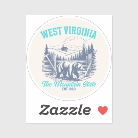 Wild and Scenic West Virginia State Pride Design シール (シート)