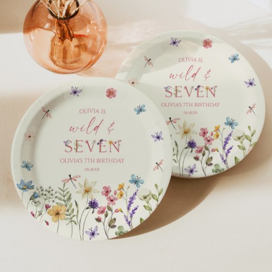 Wild and Seven Wildflower 7th Birthday Party ペーパープレート