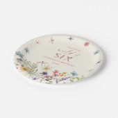 Wild and Six Wildflower 6th Birthday Party ペーパープレート (アングル)