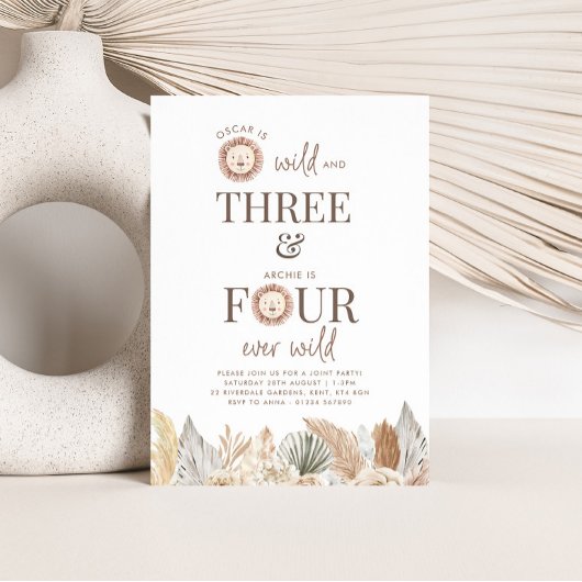 Wild and Three と Four Ever Wild ジョイント招待状 招待状