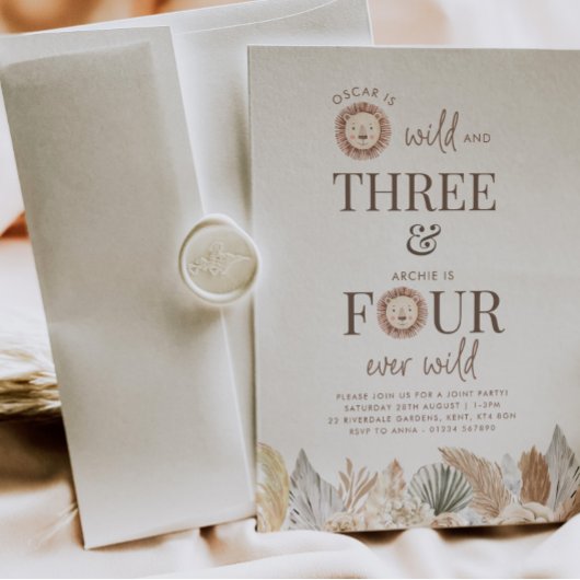 Wild and Three と Four Ever Wild ジョイント招待状 招待状