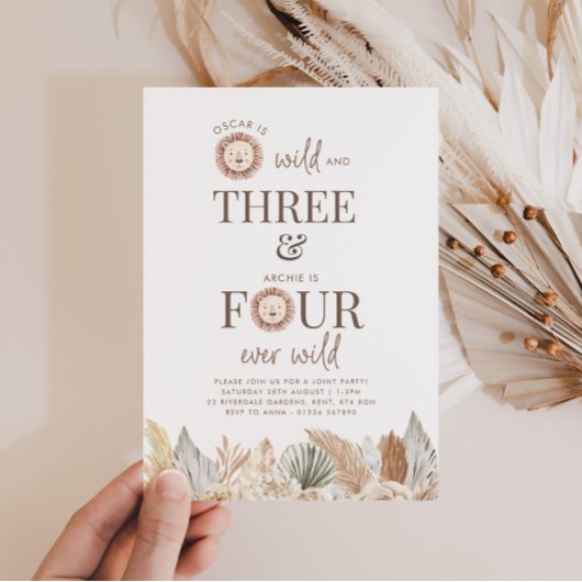 Wild and Three と Four Ever Wild ジョイント招待状 招待状