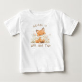 Wild and Two オリジナルネーム 2歳の誕生日ベビー服 ベビーTシャツ (正面)