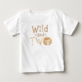 Wild and Two ライオン 2歳の誕生日 男の子 Tシャツ (正面)