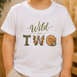 Wild and Two 水彩デザイン ベビー服 2歳 誕生日Tシャツ ベビーTシャツ