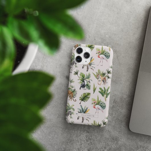 Wild Animal | ジャングルの葉とモノグラム Case-Mate iPhoneケース