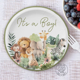 Wild Animal Baby Shower Paper Plate ペーパープレート