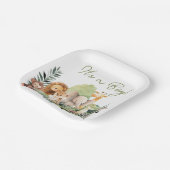 Wild Animal Baby Shower Square Paper Plate ペーパープレート (傾斜あり)