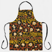 Wild animal leopard and tiger skins patchwork abst エプロン (正面)