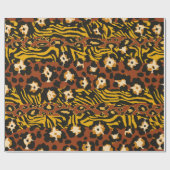 Wild animal leopard and tiger skins patchwork abst ラッピングペーパー (フラット)