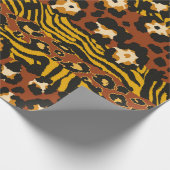 Wild animal leopard and tiger skins patchwork abst ラッピングペーパー (角)