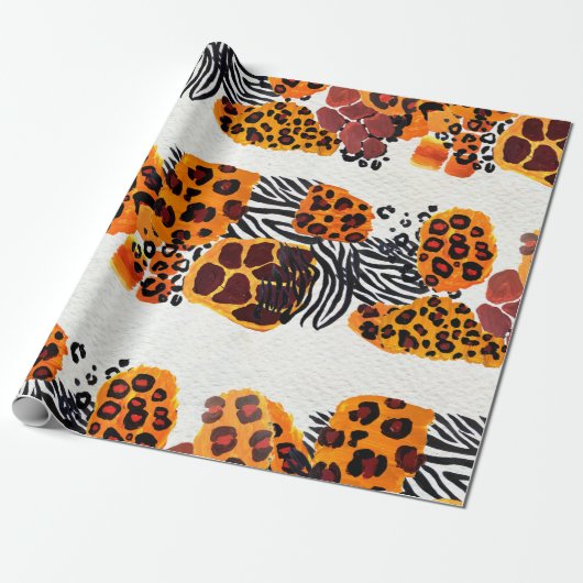 Wild animal mix seamless pattern. Jaguar, leopard, ラッピングペーパー (アンロールド)