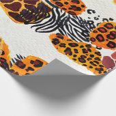 Wild animal mix seamless pattern. Jaguar, leopard, ラッピングペーパー (角)