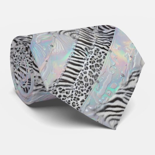 Wild Animal Print Opal Spotted Neck Tie ネクタイ (ロール)