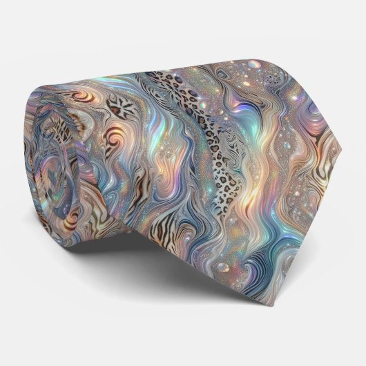 Wild Animal Print Opal Spotted Neck Tie ネクタイ (ロール)