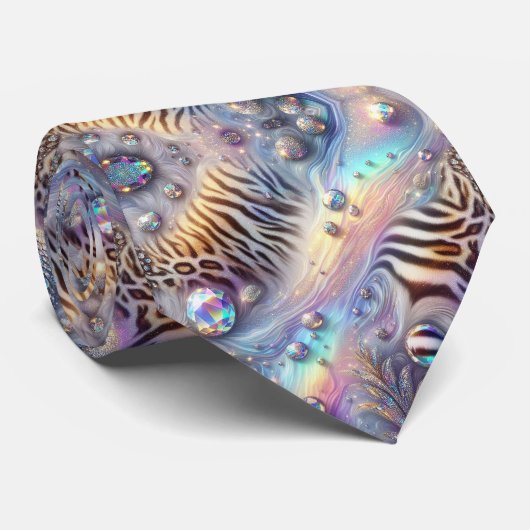 Wild Animal Print Opal Spotted Neck Tie ネクタイ (ロール)