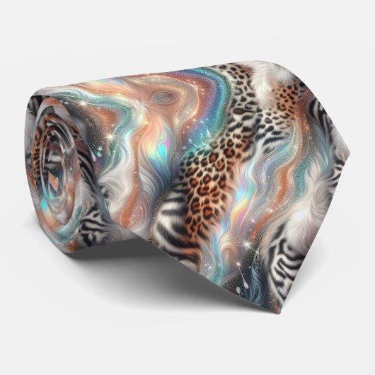 Wild Animal Print Opal Spotted Neck Tie ネクタイ (ロール)