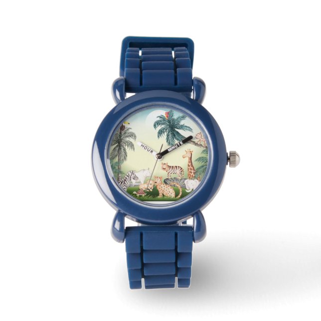 wild Animal With Jungle Tree 腕時計 (正面)