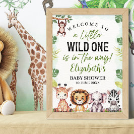 Wild Animals Baby Shower Boy ポスター