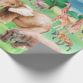 Wild animals of Africa on the background of the sa ラッピングペーパー (角)