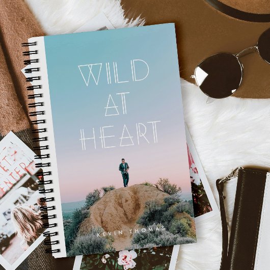 Wild at Heart 幾何学タイポグラフィー写真ジャーナル ノートブック