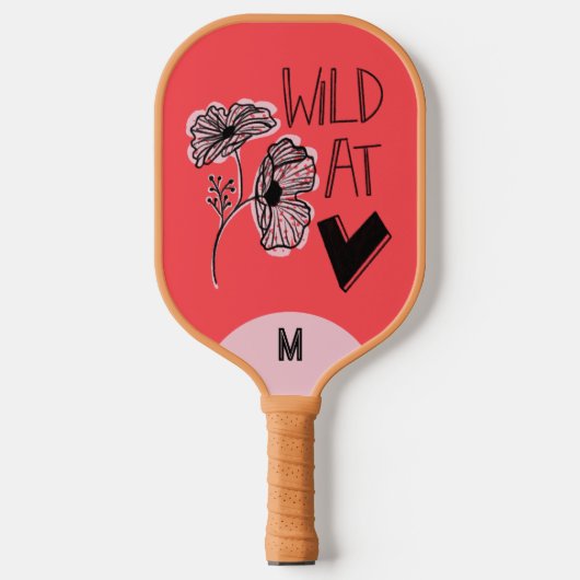 Wild At Heart Whimsical Red Pickleball Paddle ピックルボールラケット (正面)