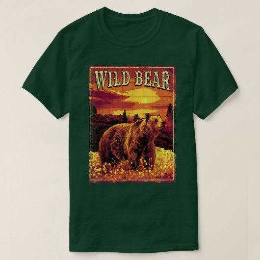 Wild bear in nature  tシャツ (デザイン正面)