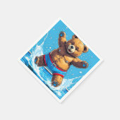 Wild Bear Summer Vintage Pool  スタンダードカクテルナプキン (角)