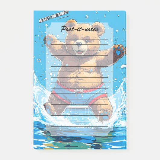 Wild Bear Summer Vintage Pool  ポストイット (正面)