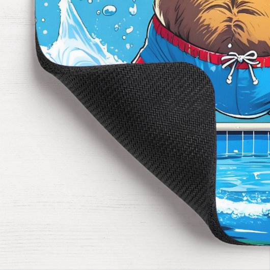 Wild Bear Summer Vintage Pool マウスパッド (コーナー)