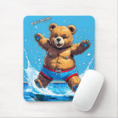 Wild Bear Summer Vintage Pool  マウスパッド (マウス)