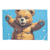 Wild Bear Summer Vintage Pool  枕カバー (正面)