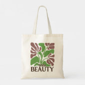 Wild Beauty Brown Floral Boho Elegant Grocery トートバッグ (裏面)