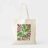 Wild Beauty Brown Floral Boho Elegant Grocery トートバッグ (正面)
