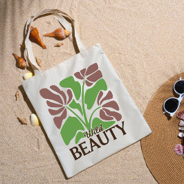 Wild Beauty Brown Floral Boho Elegant Grocery トートバッグ