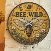 Wild Bee Rustic Farmhouse ラージ壁時計