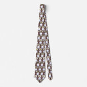 Wild Beige Baby Owl Pattern Neck Tie ネクタイ (正面)
