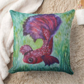 Wild Betta fish watercolor contemporany art クッション (ブランケット)