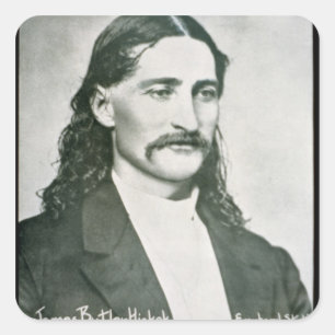 Wild Bill' Hickok (写真b/w) スクエアシール