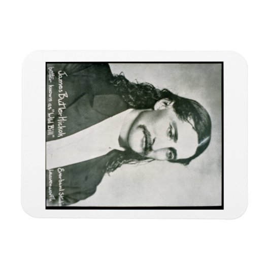 Wild Bill' Hickok （写真b/w） マグネット (横)