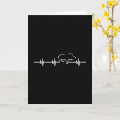 Wild Boar Heartbeat Ekg Hog Hunter Hunt Hunting  カード (黄色い花)