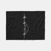 Wild Boar Heartbeat Ekg Hog Hunter Hunt Hunting  フリースブランケット (正面(横))