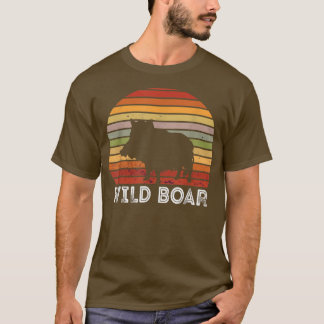 Wild Boar Retro Vintage Wild Hog Hunting Wild Boar Tシャツ