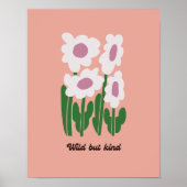 Wild But Kind Retro Daisy Wall Art ポスター (正面)